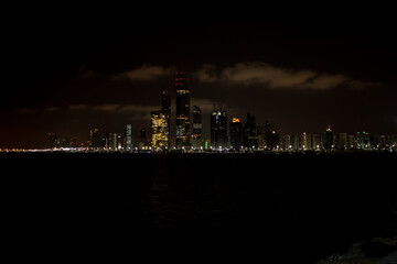 Naklejka premium city skyline at night, Abu Dhabi