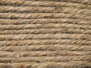natural jute rope texture, brown twines in a line background