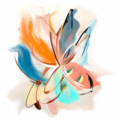 Color creative abstract art flower, watercolor abstract flower