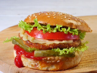 hamburger on a white background