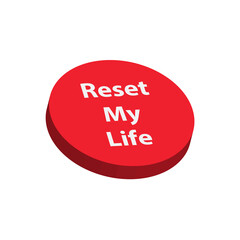 押せばリセットするかも？自己啓発系『人生をリセットする』ボタンの面白いイラスト
Button for resetting my life