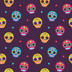 Mexican sugar skulls pattern