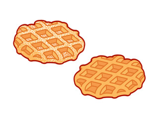 Cartoon Belgian Liege waffles