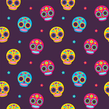 Mexican sugar skulls pattern