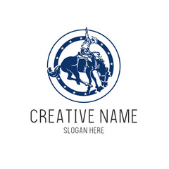 Vector Riding Horse Rodeo Logo