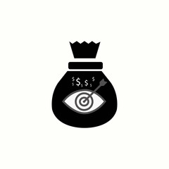 icon target and money icon vector design