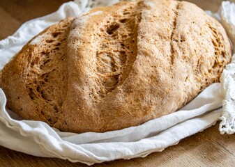 Home backing  rustic  bread  and  pear  tart  cake 