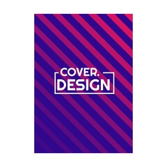 colorful violet pink red blue gradient line simple portrait cover design vector illustration