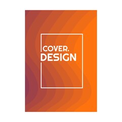 colorful yellow orange halftone gradient simple portrait cover design vector illustration