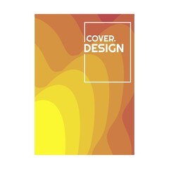 colorful yellow halftone gradient simple portrait cover design vector illustration