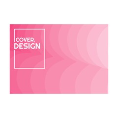 colorful soft pink halftone gradient simple landscape cover design vector illustration