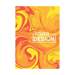 Fototapeta na wymiar yellow orange retro color psychedelic fluid art portrait cover design vector illustration