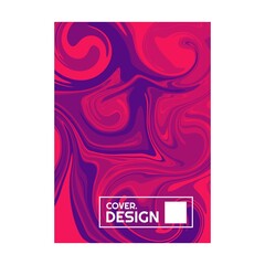 violet red retro color psychedelic fluid art portrait cover design vector illustration
