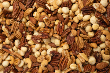 Mix of nuts as a background.