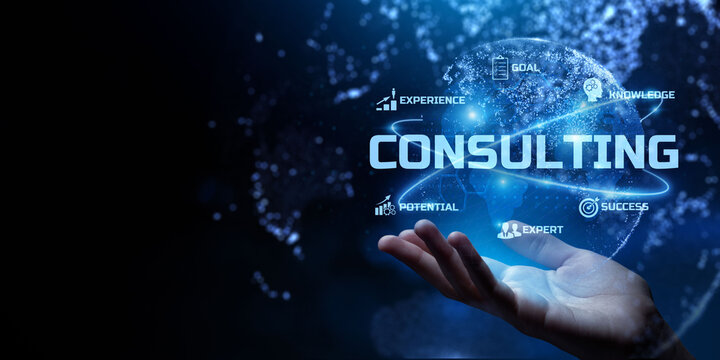 Consulting Expert advice. Business internet technology concept on virtual screen