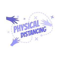 physical distancing for corona virus protection cartoon doodle vector illustration