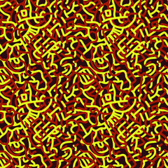 Seamless abstract artwork with unusual hand drawn line pattern