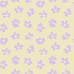 Fototapeta na wymiar Pastel Botanical Floral Seamless Pattern Background