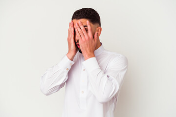 Young arab man wearing typical arab clothes isolated on white background