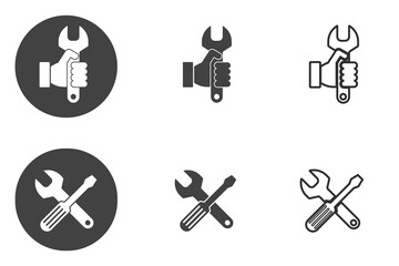 Repair, fix and car mechanic icon Isolated on white background.