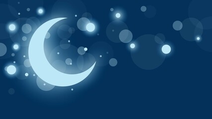 Moonlight stars night banner background