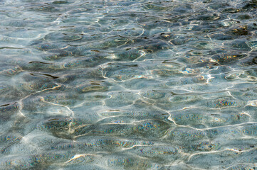 fountain basin water featuring reflections of the sun and clouds