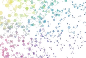 Light Multicolor vector texture with triangular style with circles.