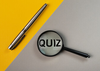Quiz or quizz word, inscription. test and education concept.