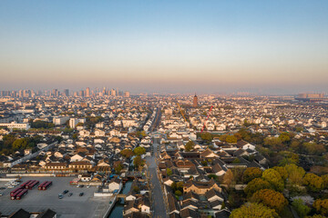 Aerial view of Suzhou Old city skyline