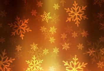 Dark Orange vector backdrop in holiday style.