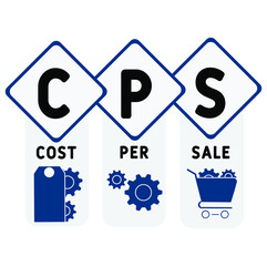 CPS - Cost Per Sale acronym. business concept background.  vector illustration concept with keywords and icons. lettering illustration with icons for web banner, flyer, landing pag