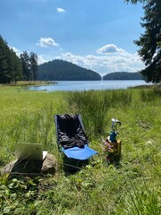 camping on the lake