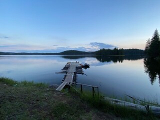 lake at sunset