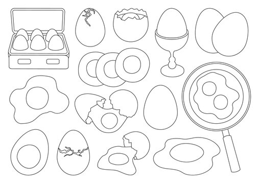 Chicken egg vector outline set icon. Vector illustration farm poultry on white background . Isolated outline set icon chicken egg.