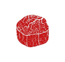 Steak logo. Isolated steak on white background