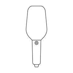 Microphone music vector outline icon. Vector illustration mic radio on white background. Isolated outline illustration icon of microphone music.
