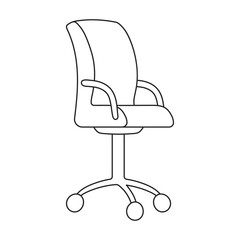 Chair office vector outline icon. Vector illustration furniture armchair on white background. Isolated outline illustration icon of chair office.