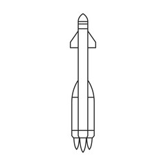 Missile ballistic vector outline icon. Vector illustration rocket military on white background. Isolated outline illustration icon of missile ballistic.