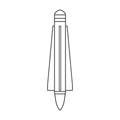 Missile ballistic vector outline icon. Vector illustration rocket military on white background. Isolated outline illustration icon of missile ballistic.
