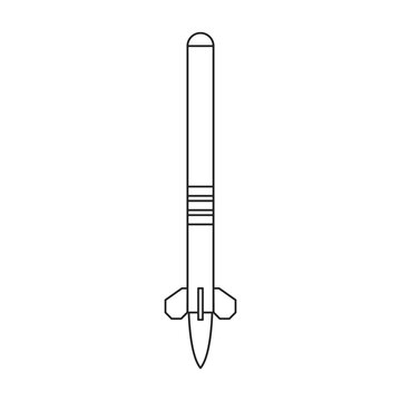 recommend clip art: Missile ballistic vector outline icon. Vector illustration rocket military on white background. Isolated outline illustration icon of missile ballistic.