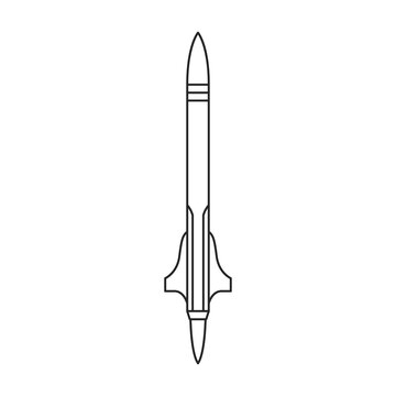 recommend clip art: Missile ballistic vector outline icon. Vector illustration rocket military on white background. Isolated outline illustration icon of missile ballistic.