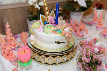 Children's birthday cake. A fun sweet treat on a holiday.