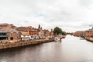 Obraz premium York, Yorkshire, United Kingdom - SEP 3, 2019: York City with River Ouse in York UK.