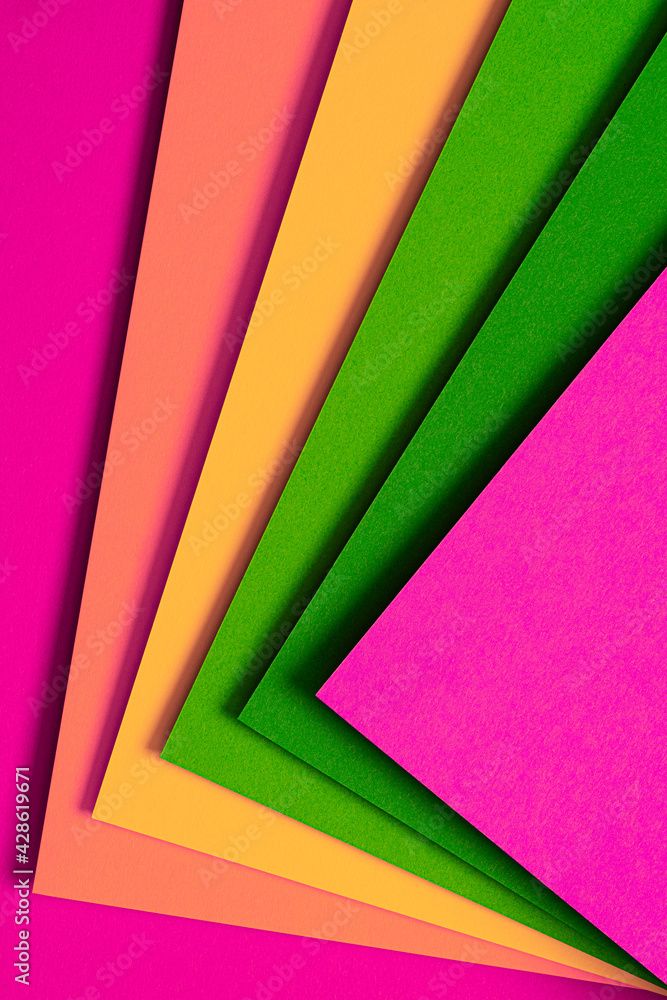 Wall mural multicolored set of paper. abstract geometry composition background.