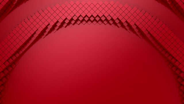 Rhombuses Form A Wave. Abstract motion, 3d rendering, 4k resolution
