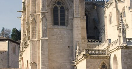 Burgos Cathedral, UNESCO World Heritage Site, Burgos, Spain, rising shot - Powered by Adobe