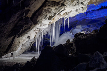 Kungur, Russia - December 9, 2020. Kungur Ice Cave.