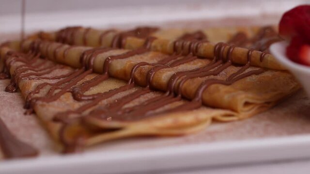 fresh crape cooking out of the oven.