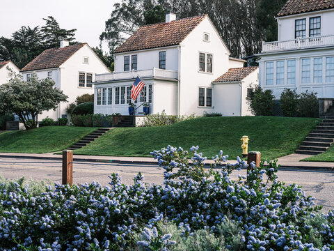 Presidio Residence with American Flag