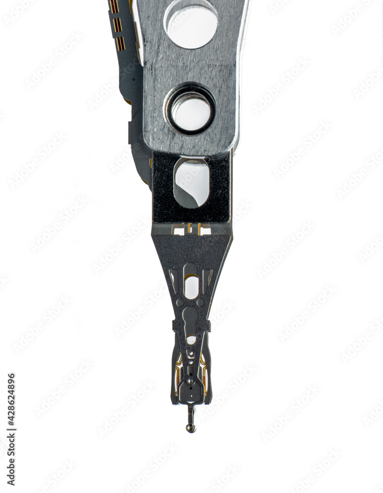 Poster disassembled hard drive from the computer, hdd with mirror effect. opened hard drive from the comput